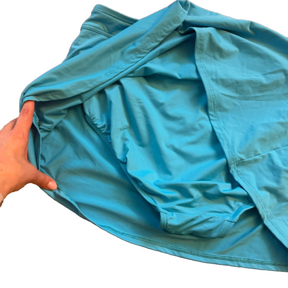 Lands' End Swim Skirt Bottoms Women's Plus Size 16W Turquoise Blue Modest Skort - Picture 5 of 8